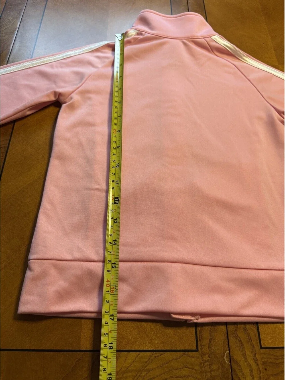 Adidas Girls Track Jacket Size 24 Pink Full Zip 3 Stripes Collared